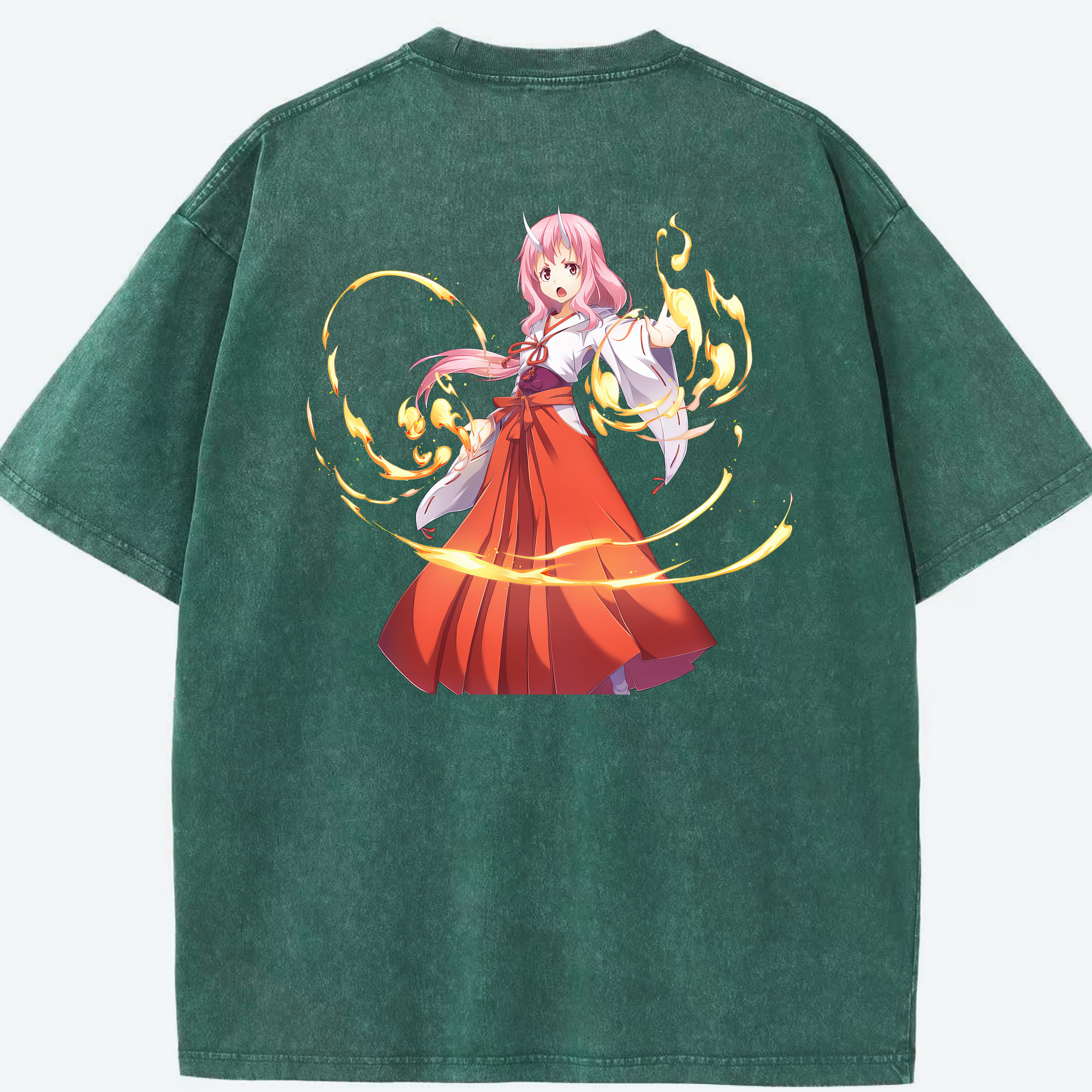 （画像用） 転スラ Regarding Reincarnated to Slime 綿100% ヴィンテージ風 半袖Tシャツ（背面プリント）